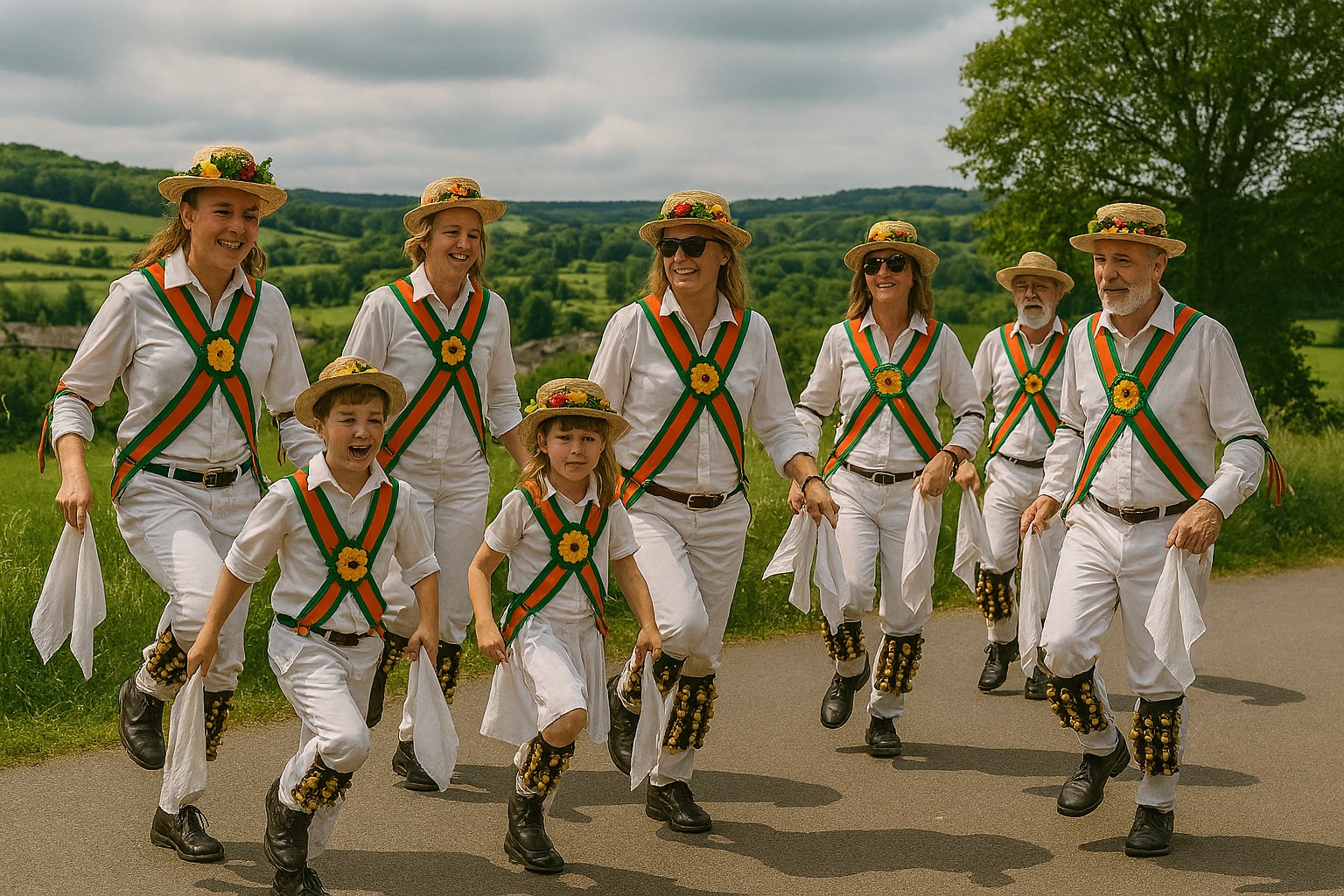 Morris dancers Derbyshire Tryouts at the coop Belper